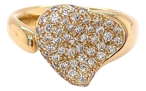 Tiffany & Co. Peretti Diamond Full Heart 18k Yellow Gold Open Ring - Size 5.5