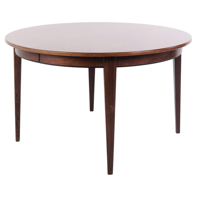 Model 55 Round Dining Table in Rosewood with Extension Leaves by Omann Jun, 1960s For Sale - Image 13 of 13