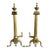 Pair of Antique Brass Chippendale Andirons For Sale