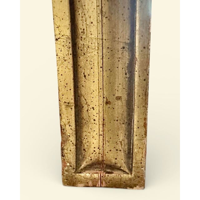 Vintage 1960s Gold Gilt Wood and Calacatta Marble Neoclassical Sled Coffee Table With Carved Fleur-De-Lis Design For Sale - Image 12 of 14