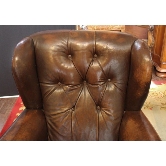 Late 19th Century English Pair of Leather Club Chairs | Chairish