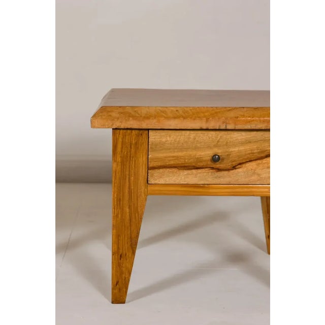 Mid Century Mango Wood Low Side Tables with Single Drawers - A Pair For Sale - Image 4 of 12