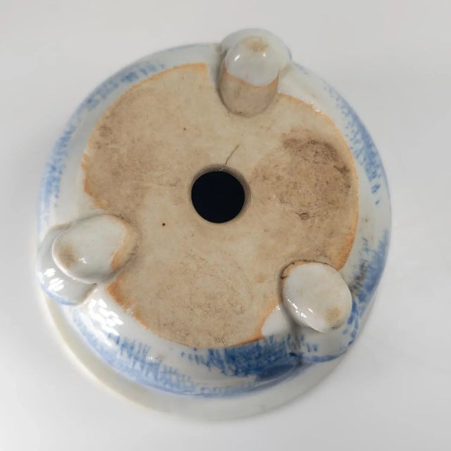 Mid-Century Japanese Blue and White Arita Jardiniere Planter Cachepot For Sale - Image 9 of 10