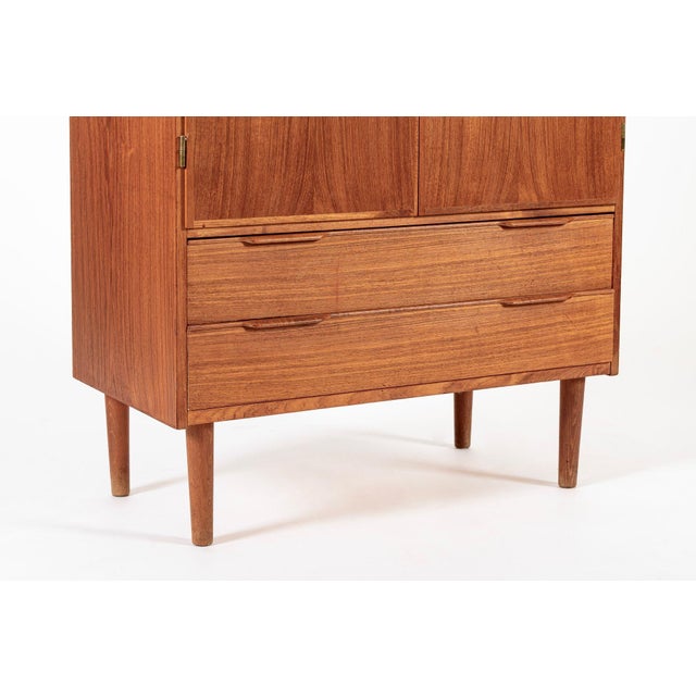Wood Mid Century Danish Modern Teak Wood Storage or Bar Cabinet For Sale - Image 7 of 11