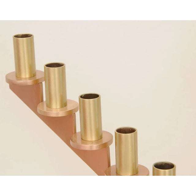Mid-Century Modern Mid-Century Modern Bronze, Brass and Copper Candelabras Pair Of, One of a KInd For Sale - Image 3 of 9