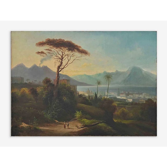 After Camillo De Vito, View of the Gulf of Naples from Capodimonte, Oil on Canvas, 19th Century For Sale