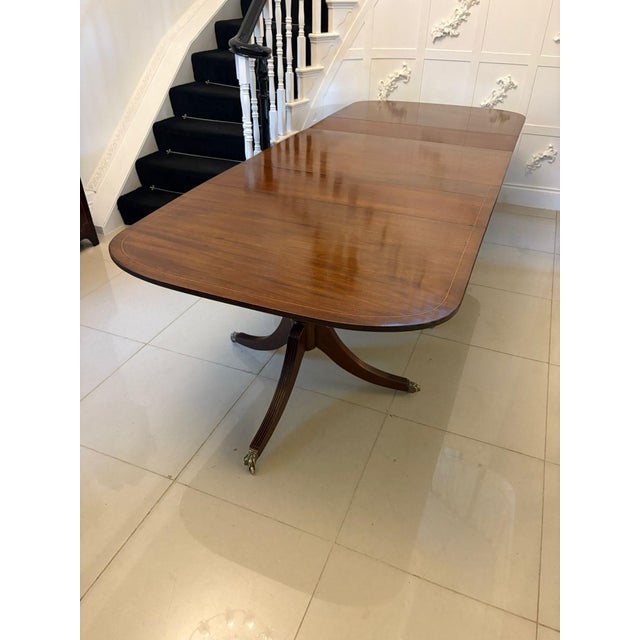 Antique Edwardian Triple-Pedestal 12-Seater Dining Table, 1900 For Sale - Image 10 of 18