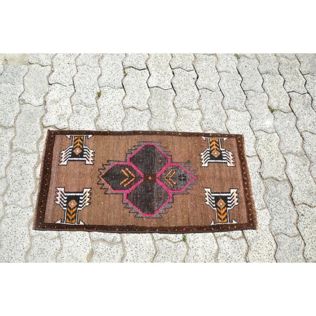 Vintage Anatolia Brown Wool Rug For Sale - Image 6 of 6