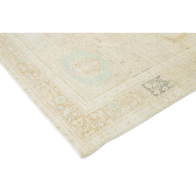 1920s Antique Persian Heriz Beige Wool Rug With Allover Design For Sale - Image 9 of 11