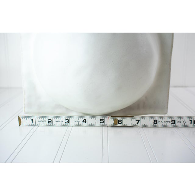 Minimalist White Studio Pottery Vase — Split Sphere Globe Form, Signed For Sale - Image 15 of 17