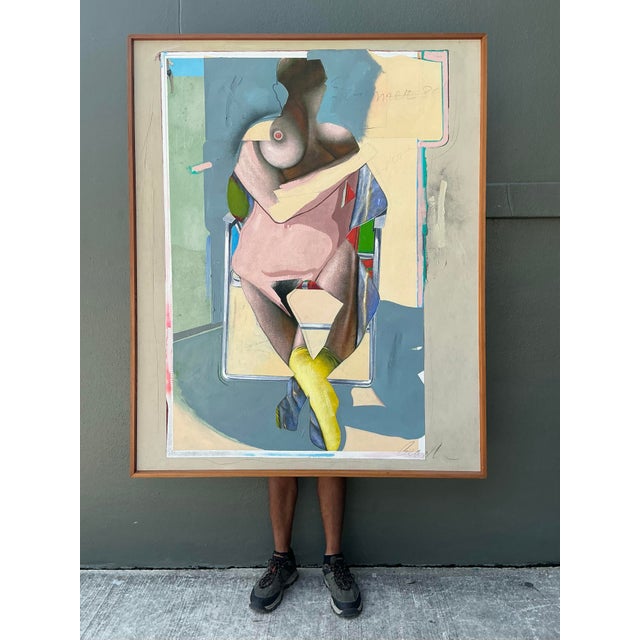 Vintage 1980s Monumental Abstract Figurative Soil on Canvas For Sale - Image 11 of 12