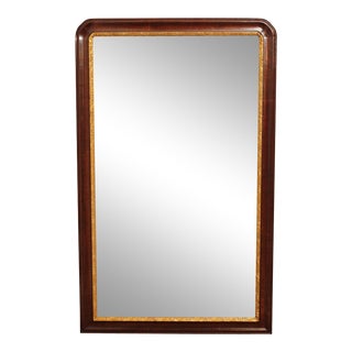 Mirror Fair Queen Anne Style Mahogany Partial Gilt Beveled Wall Mirror For Sale