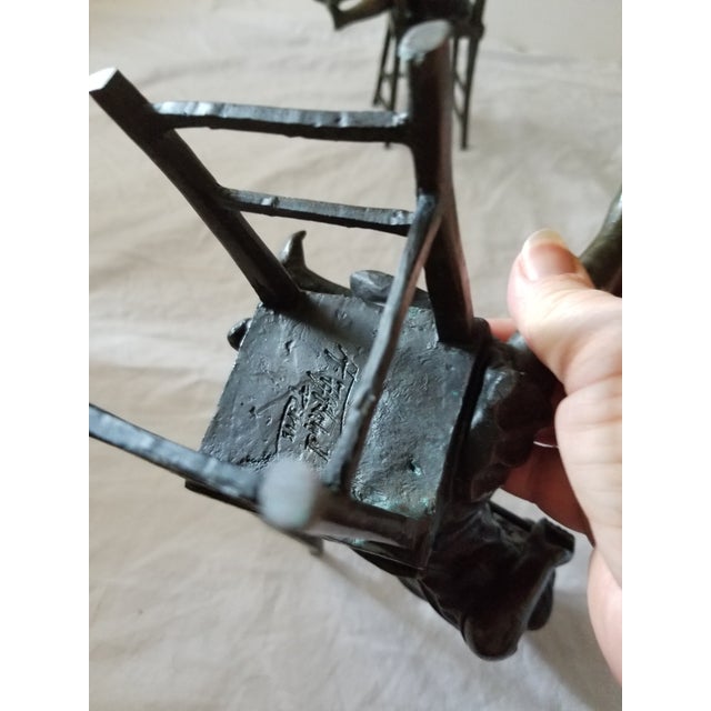 Figurative Figural Bronze Statues - a Pair For Sale - Image 3 of 12