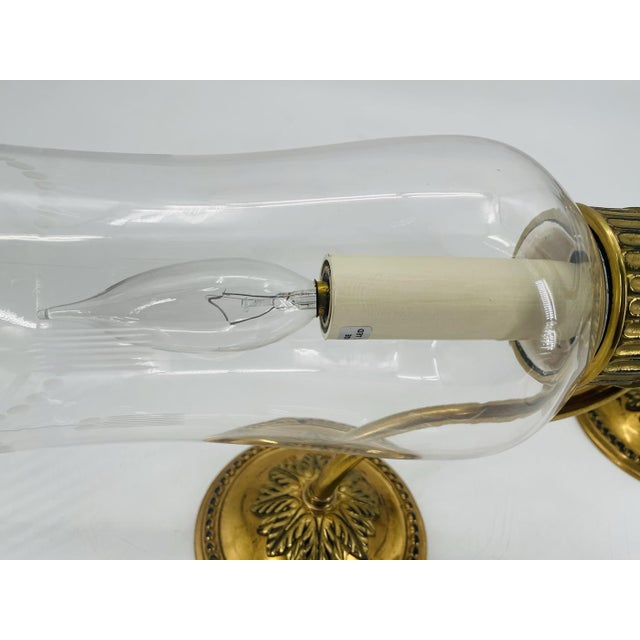 1990s Charles Edwards London Brass Hurricane Wall Sconces - a Pair For Sale - Image 11 of 18