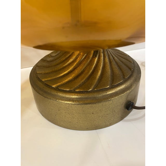 Vintage Amber Glass Lamps - a Pair For Sale - Image 4 of 11