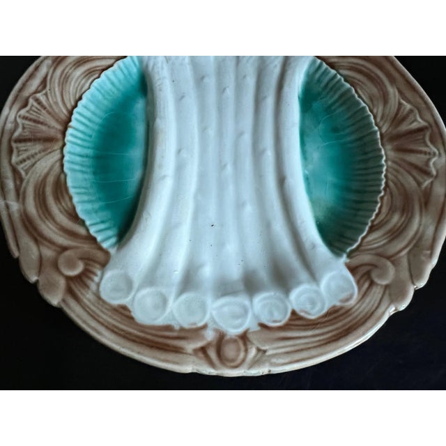 Antique French Majolica Plate by Orchies, C. 1920's For Sale In San Francisco - Image 6 of 12