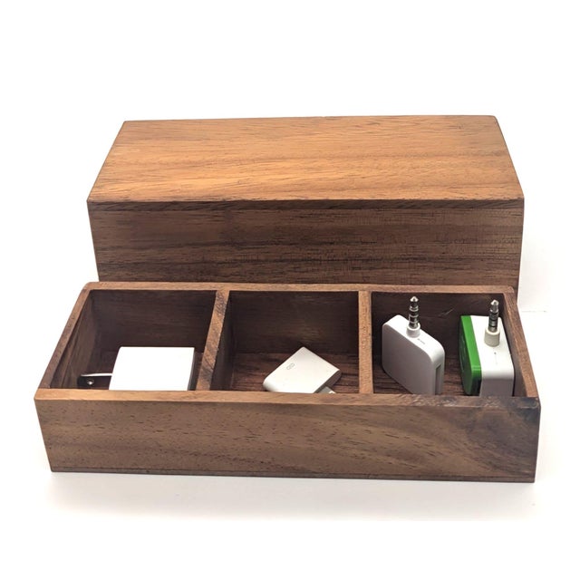 1970s Wood Partitioned Stash Box For Sale - Image 4 of 10