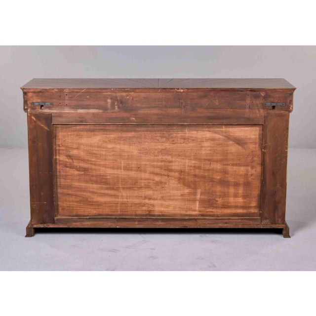 Art Deco Italian Art Deco Three Drawer Walnut Console With Crotch Veneer For Sale - Image 3 of 12