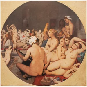 "The Turkish Bath" by Ingres, 1940s After Swiss Photogravure