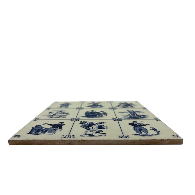 Baroque Mid 20th Century Delft V&b Mettlach Blue and White Tile For Sale - Image 3 of 8