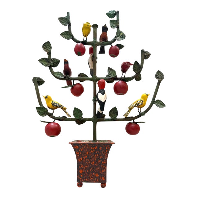 Monumental Tole Espalier With Birds and Apples For Sale