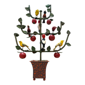 Monumental Tole Espalier With Birds and Apples