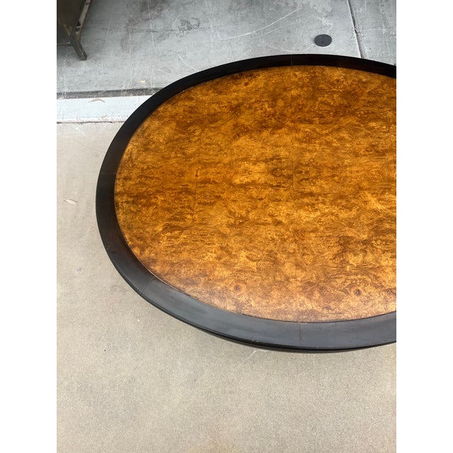 Brown Mid Century Ming Style Coffee Table With Burlwood For Sale - Image 8 of 12