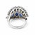 Mid 20th Century Vintage 14k White Gold 3-Stone Star Sapphire & Diamond Cocktail Ring, Size 5.25 For Sale - Image 5 of 5