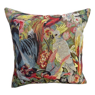 Exotic Bird Jacquard Woven Cushion Cover For Sale