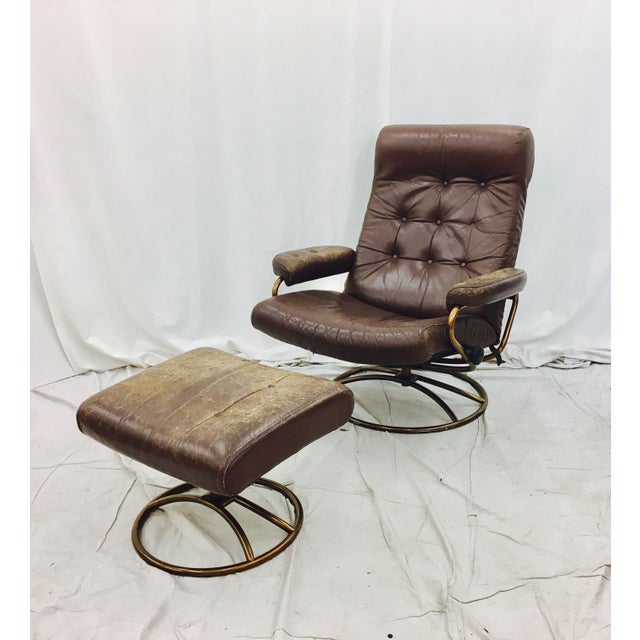 Vintage Mid Century Modern Ekornes Chair & Ottoman Chairish