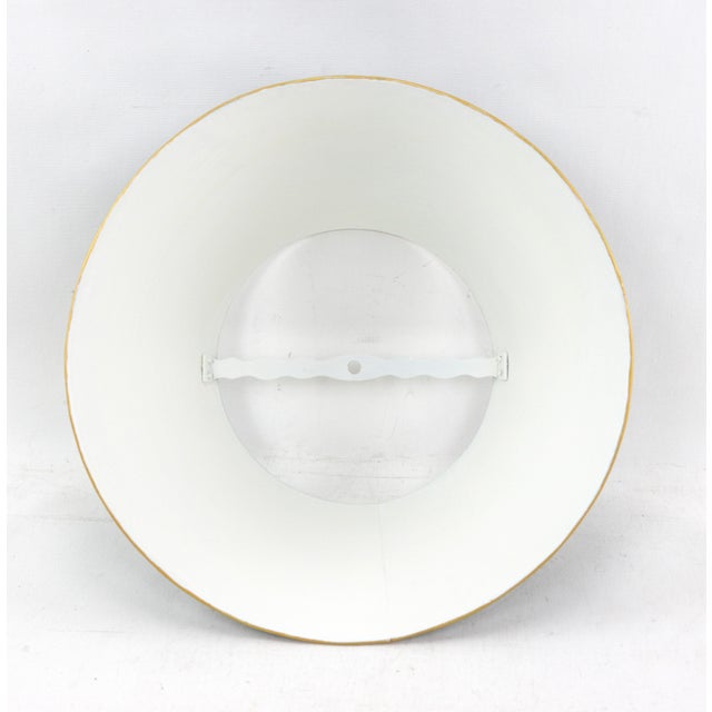 Metal Vintage Dark Green Handmade Metal Lampshade With Gold Border For Sale - Image 7 of 8