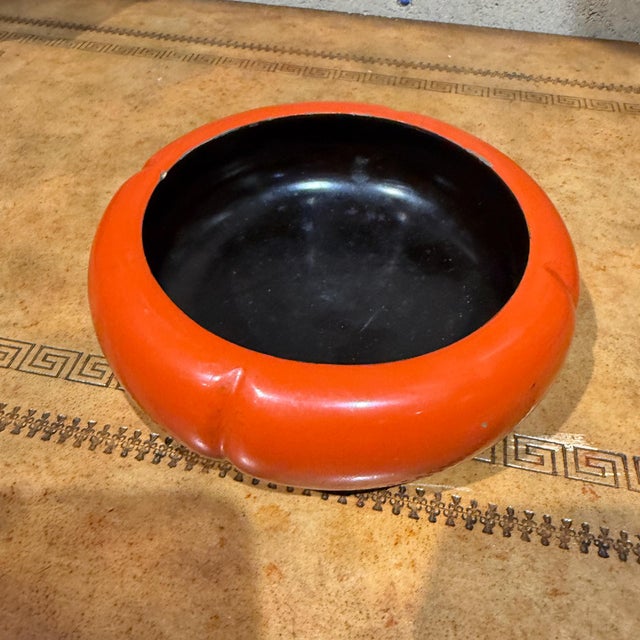 Persimmon Japanese Lacquerware Bowl/Tea Caddy Persimmon Shape Nishimura Shoun For Sale - Image 8 of 13