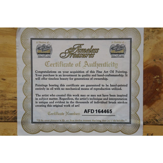 Textile Late 20th Century Timeless Treasures Coastal Seascape Family on the Beach Oil Painting 20" For Sale - Image 7 of 12