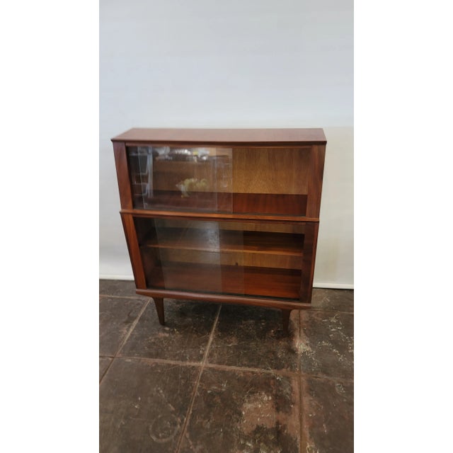 Mid- Century Modern Danish Modern Bookcase Curio Cabinet Teak For Sale In San Diego - Image 6 of 9