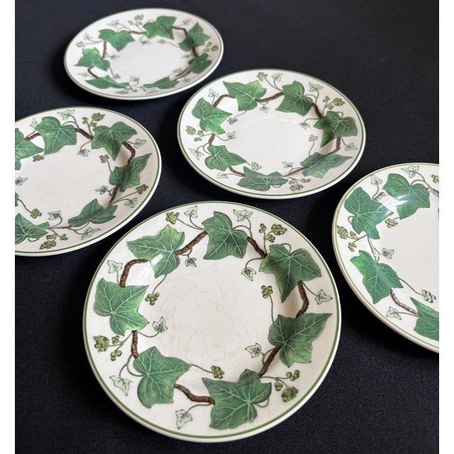 Vintage set of 5 Napoleon Ivy Wedgwood small dessert plates Napoleon ivy is the pattern Napoleon ate on while in exile on...
