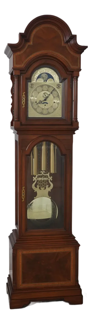 Heritage Heirlooms Inlaid Cherry Mahogany Grandfather Clock
