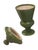 Traditional Vintage Glossy Olive Green Ceramic Pedestal Urn With Lid For Sale - Image 3 of 12