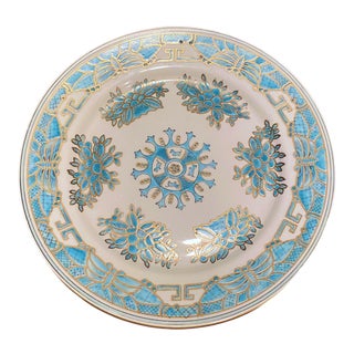 Vintage Turquoise and Gold Imari Plate For Sale