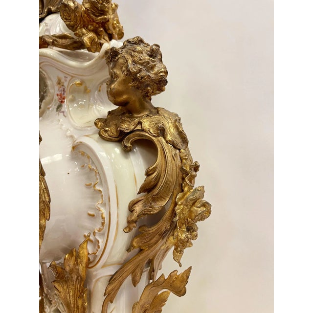 Ceramic 19th Century Ormolu Mounted Berlin Kpm Porcelain Clock Set - 3 Pieces For Sale - Image 7 of 12