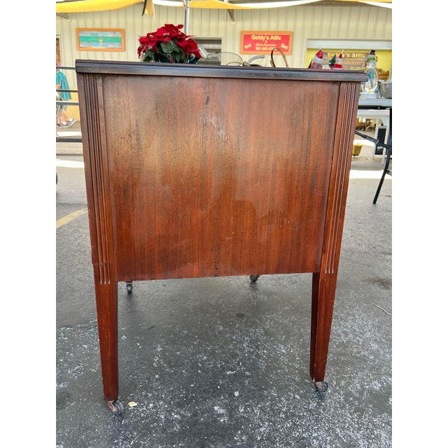 Vintage Record Cabinet on Wheels For Sale - Image 4 of 10