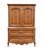 French Country Drexel Heritage Brittany Collection Solid Pecan Country French Style 41" Door Chest W. Floral Accents 202-420 For Sale - Image 3 of 18