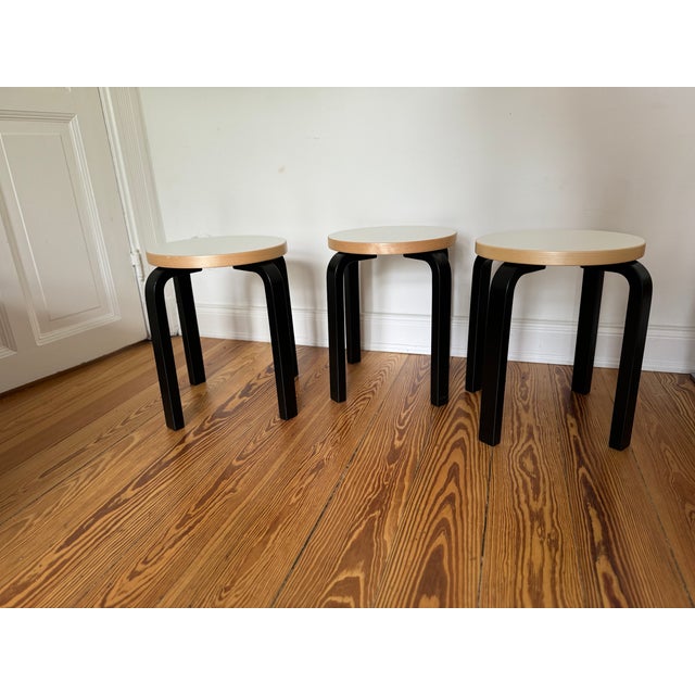 81C Table and Stools by Alvar Aalto for Artek, 2010, Set of 4 For Sale - Image 13 of 15
