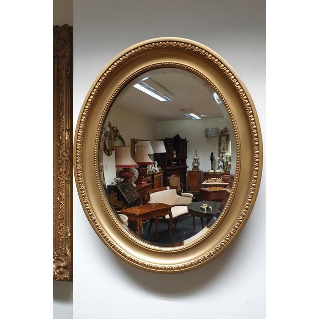 Edwardian Oval Gilt Egg and Dart Mirror For Sale - Image 5 of 5