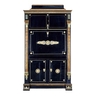 Biedermeier Ebonised Birch Escritoire, 1820s For Sale