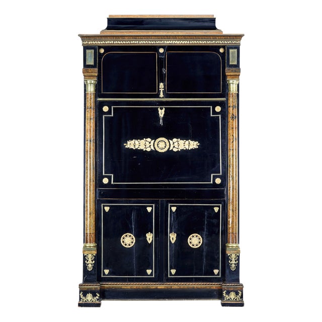 Biedermeier Ebonised Birch Escritoire, 1820s For Sale