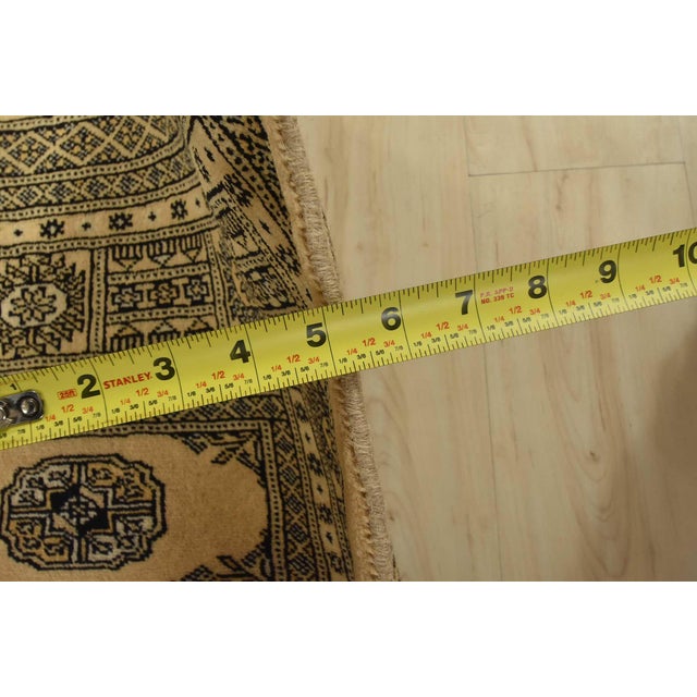 Bokhara Rug 6’3” X 9’2” Beige Wool Tribal Hand-Knotted Oriental Carpet For Sale - Image 10 of 12