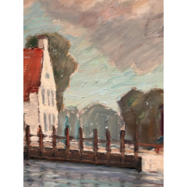 Helge Andersson, Coastal Village, 1965, Oil on Panel, Framed For Sale - Image 9 of 18