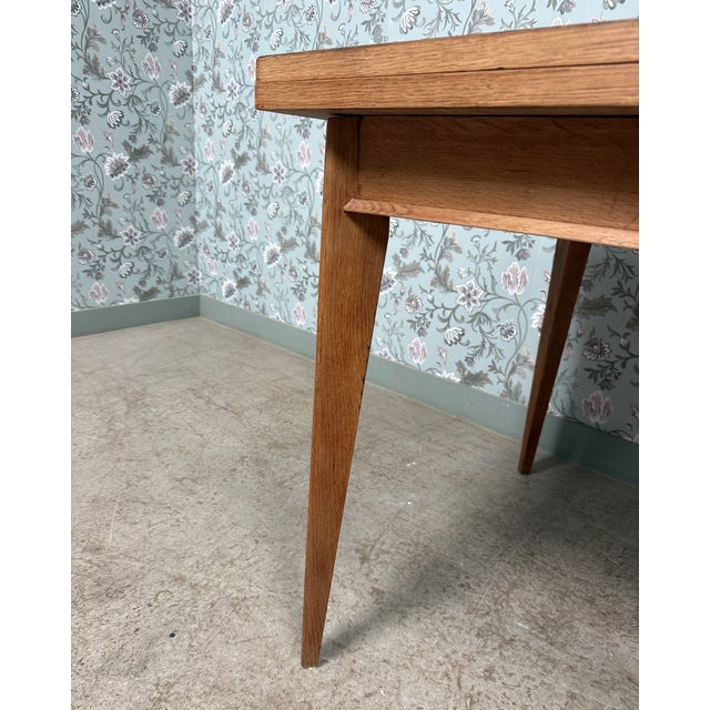 Mid-Century Modern Extendable Oak Table, 1950s For Sale - Image 3 of 6