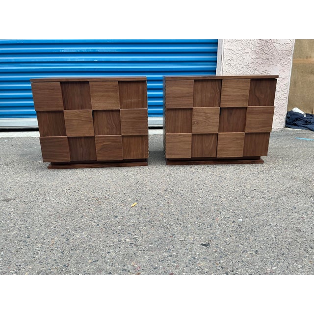 Brutalist Mid Century Brutalist Style Nightstands - Pair For Sale - Image 3 of 17