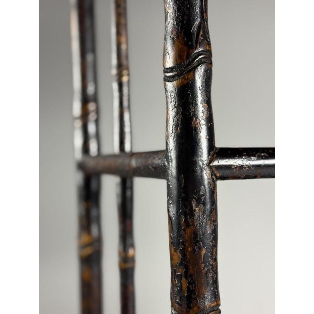 Black Bookcase in Faux Bamboo For Sale - Image 15 of 18